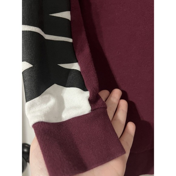 Pink by Victoria’s Secret oversize varsity Sweater burgandy side zipper size S - Picture 5 of 9